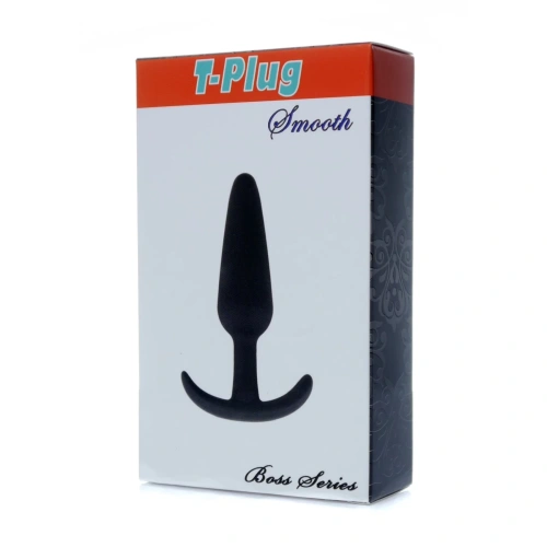 Boss T-Plug Smooth - анальная пробка для ношения, 12х2.8 см (черный) - sex-shop.ua
